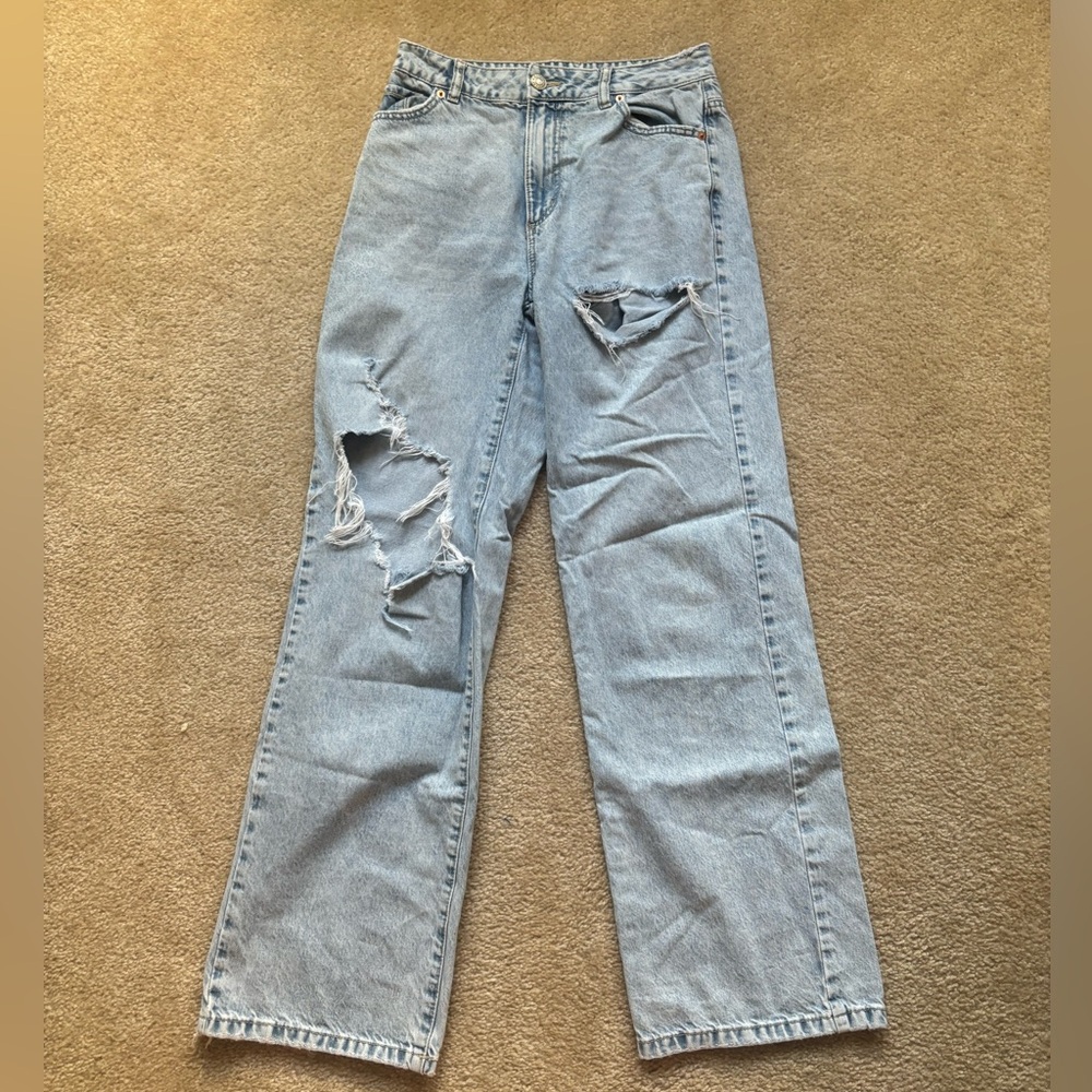 Garage Wide Leg Ripped Jeans